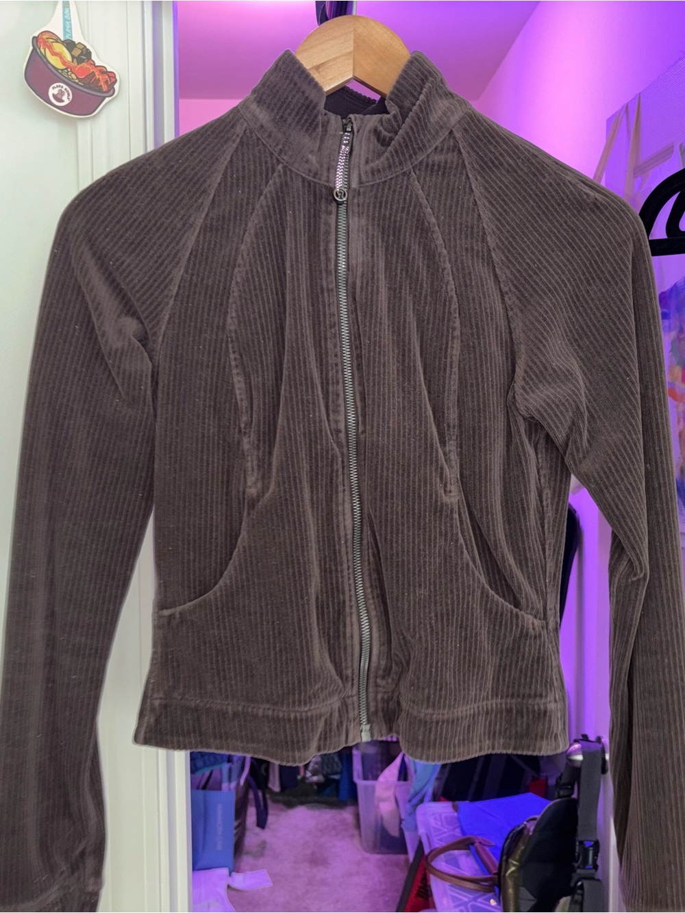 lululemon athletica Brown Corduroy Bomber Jacket